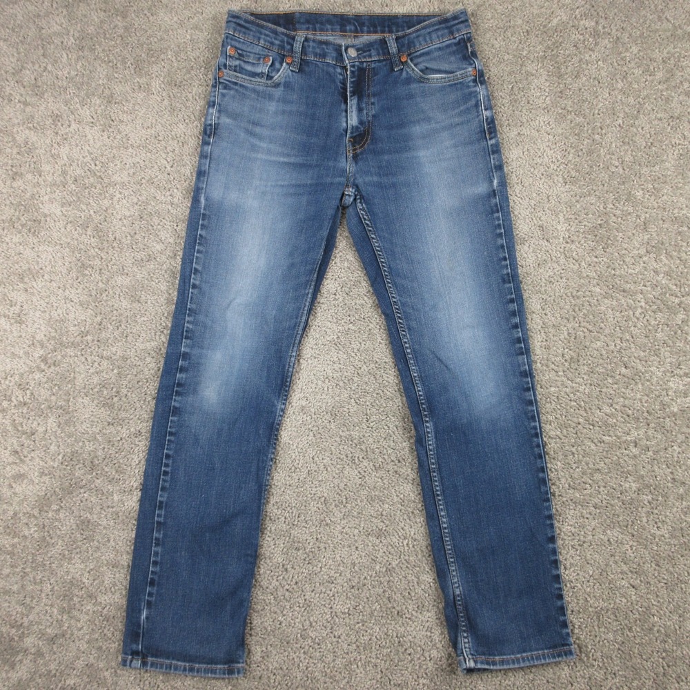 Levis Jeans Mens 30x30 Blue 511 Slim Straight Faded Whiskering Flex Denim Pants